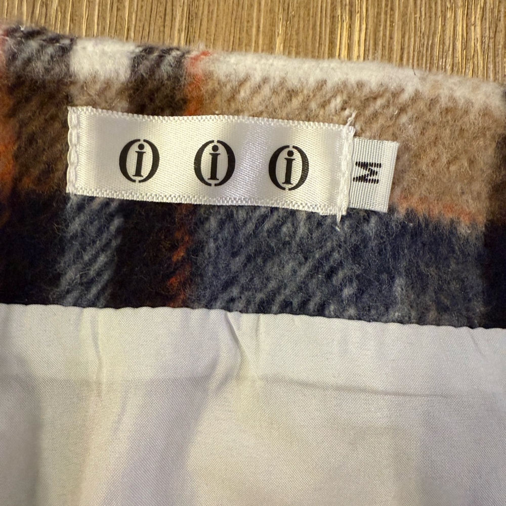 Plaid Women's Skirt in Brown and Blue - Picture 2 of 3